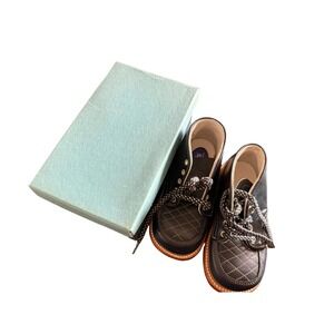 Vintage Edwards Blue walking shoes size 7 1/2 EE leather shoes NEW toddler